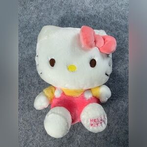 Hello Kitty Pink and White Plush with Yellow Bow Accent
